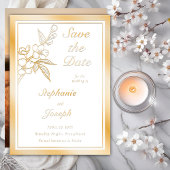 Invitation En Aluminium Elegant Spring Blossoms Photo White Save the Date
