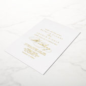 Invitation En Aluminium Élégant Stylish Calligraphie Mariage Or (Rotation)