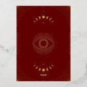 Invitation En Aluminium Élégant Tarot Gold Red Maroon Mariage réel (Verso)