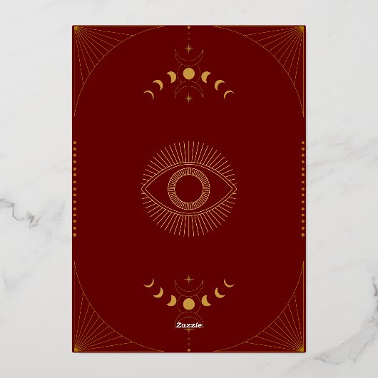 Invitation En Aluminium Élégant Tarot Gold Red Maroon Mariage réel (Verso)