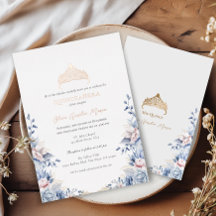 Elégant Tiara Rose Gold Blue Roses Quinceañera