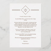 Invitation En Aluminium Élégant Tout Mariage Initiales Brown en or Photo (Verso)