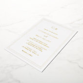 Invitation En Aluminium Élégant traditionnel Monogramme simple Mariage Or (Rotation)