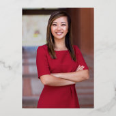 Invitation En Aluminium Élégant Type Deux Photo Graduation (Verso)