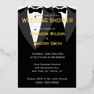 Invitation En Aluminium Élégant Véritable Gold Foil Wedding shower Invitat