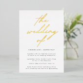Invitation En Aluminium Elégant Véritable Or Moderne Mariage Foil Invitati (Debout devant)