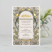 Invitation En Aluminium Elégant Vert & Blanc Mariage islamique Or (Debout devant)