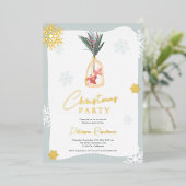 Invitation En Aluminium Élégant vert bleu rouge boho branches Noël (Debout devant)