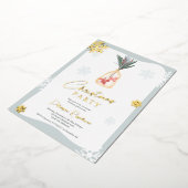 Invitation En Aluminium Élégant vert bleu rouge boho branches Noël (Rotation)