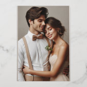 Invitation En Aluminium Elégant Vert et Or (Verso)