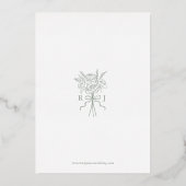 Invitation En Aluminium Élégant Vert Main Tirée Bow Ribbon Enregistrer La  (Verso)