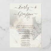 Invitation En Aluminium Elégant Victorian Votre Photo Back & Front Gold (Verso)