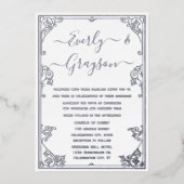 Invitation En Aluminium Élégant Victorien Votre Photo Silver Foil (Recto)