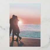 Invitation En Aluminium Élégant Victorien Votre Photo Silver Foil (Verso)