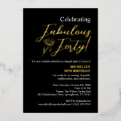 Invitation En Aluminium Élégant Vintage Fabuleux Quarante (Recto)