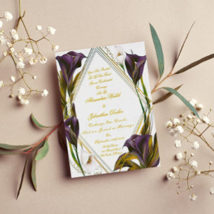 Invitation En Aluminium Élégant Violet violet Calla Lilly Floral