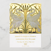 Invitation En Aluminium Elégant Walter Crane Swan Pair Romantique Mariage (Recto)