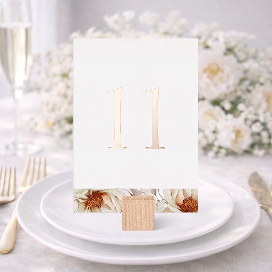 Invitation En Aluminium Elegant Wedding Table Number with Real Gold Foil