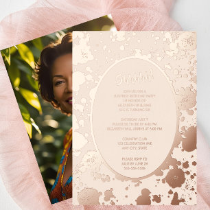 Invitation En Aluminium Élégante 50ème photo sur le dos Personnalisé Anniv