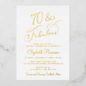 Invitation En Aluminium Elégante 70 Et Fabuleuse 70e fête d'anniversaire (Recto)