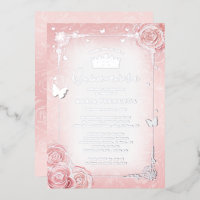 Elégante aquarelle florale Quinceanera rose clair