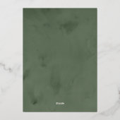 Invitation En Aluminium Elégante aquarelle Mariage de verdure hivernale (Verso)