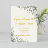 Invitation En Aluminium Elégante aquarelle verte (Debout devant)