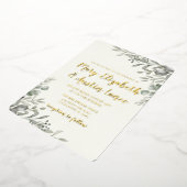 Invitation En Aluminium Elégante aquarelle verte (Rotation)