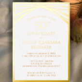 Invitation En Aluminium Elégante Arc Golden 50e fête Mariage Anniversaire