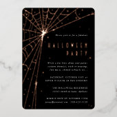 Invitation En Aluminium Elégante Black Spider Web Halloween Party (Recto)