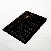 Invitation En Aluminium Elégante Black Spider Web Halloween Party (Rotation)