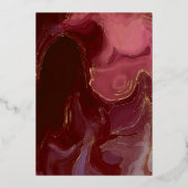 Invitation En Aluminium Elégante Bourgogne & Blush Rose Mariage Gold Foil (Verso)