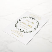 Invitation En Aluminium Élégante Branche traditionnelle d'olive Wreath II  (Rotation)