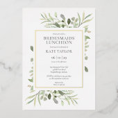 Invitation En Aluminium Elégante Bridesmaids de verdure Luncheon Gold (Recto)