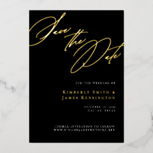 Invitation En Aluminium Élégante calligraphie formelle Mariage Enregistrer