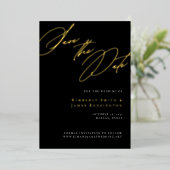 Invitation En Aluminium Élégante calligraphie formelle Mariage Enregistrer (Debout devant)