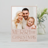 Invitation En Aluminium Élégante calligraphie Joyeux Noël Photo (Debout devant)