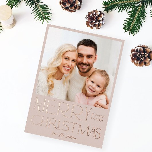 Invitation En Aluminium Élégante calligraphie Joyeux Noël Photo
