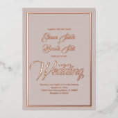 Invitation En Aluminium Élégante calligraphie Mariage cardiaque Pressing F (Recto)