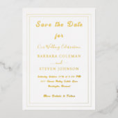 Invitation En Aluminium Élégante calligraphie Minimal Gold Mariage frontiè (Recto)