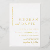 Invitation En Aluminium Élégante calligraphie Moderne Mariage Foil Invitat (Recto)