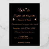 Invitation En Aluminium Élégante calligraphie Non Photo mariage Invit Foil (Recto)
