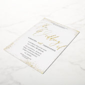 Invitation En Aluminium Élégante Calligraphie Or Le Mariage De (Rotation)