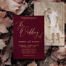 Élégante calligraphie or Mariage Bourgogne