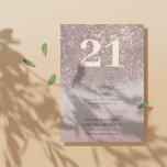 Invitation En Aluminium Élégante calligraphie or Rose du 21e anniversaire<br><div class="desc">Découvrez le raffinement et l'élégance avec notre design chic aux teintes rose vif et aux détails roses complexes en or. Le grand texte calligraphique brille dans une véritable feuille d'or rose, ajoutant une touche de luxe. Customisez avec vos propres détails pour créer une invitation vraiment unique qui reflète votre style....</div>