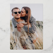 Invitation En Aluminium Élégante calligraphie Sage Mariage Enregistrer la  (Verso)