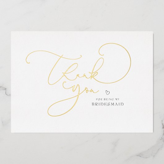 Invitation En Aluminium Élégante Calligraphie Script Bridesmaid Merci (Recto)