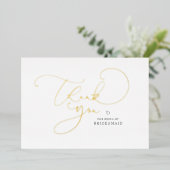 Invitation En Aluminium Élégante Calligraphie Script Bridesmaid Merci (Debout devant)