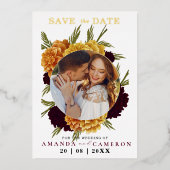 Invitation En Aluminium Elégante couleur rouge bordeaux "MARIGOLD" Photo (Recto)