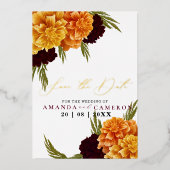 Invitation En Aluminium Elégante couleur rouge bordeaux "MARIGOLD" Photo (Recto)